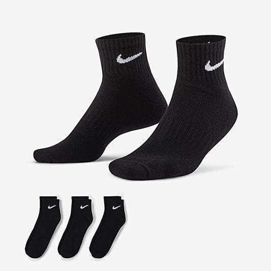 N-I-K-E. All black ankles socks