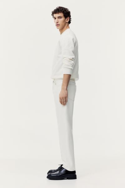 White stretched jeans mens