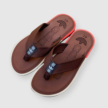 A-d-i-d-a-s slippers in brown