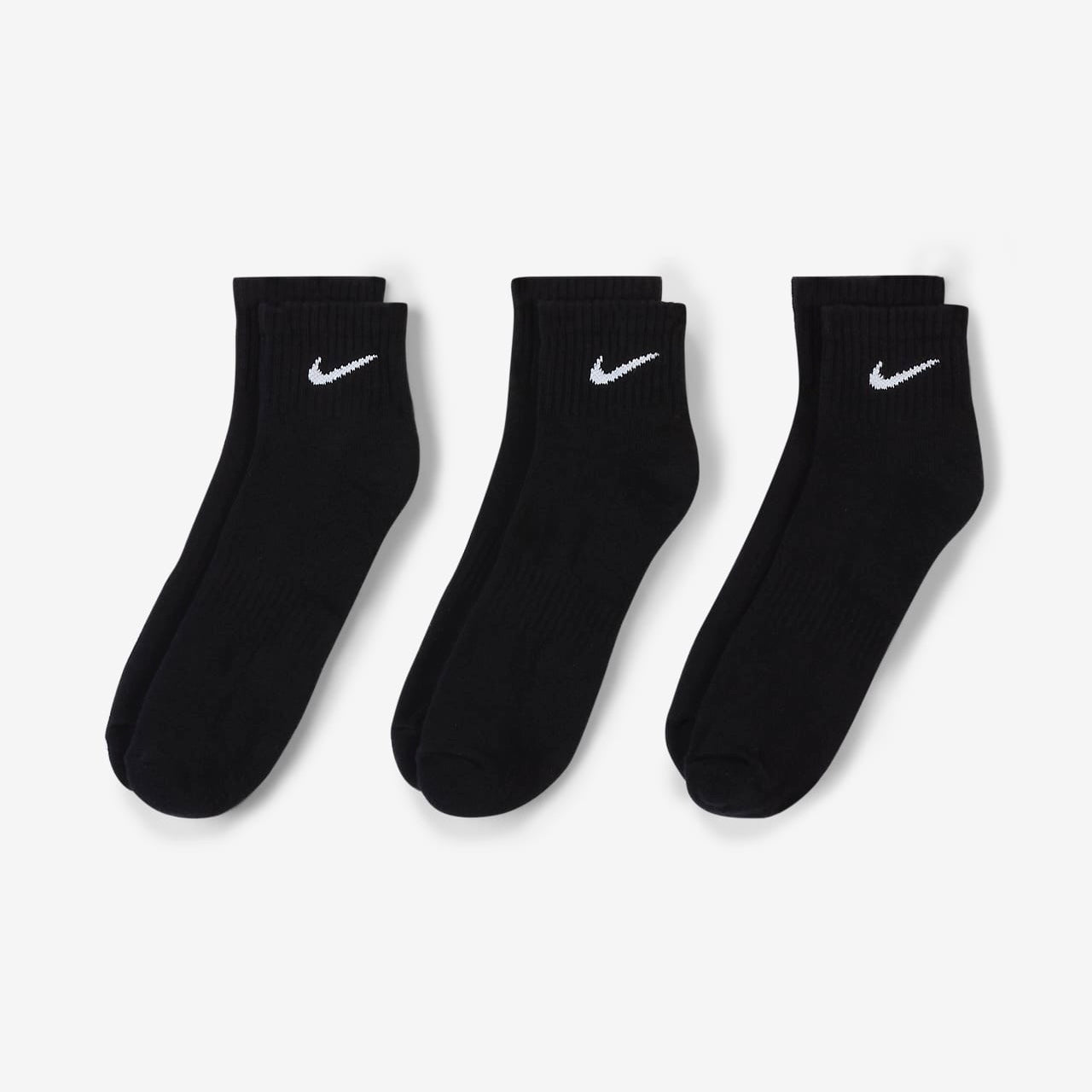 N-I-K-E. All black ankles socks