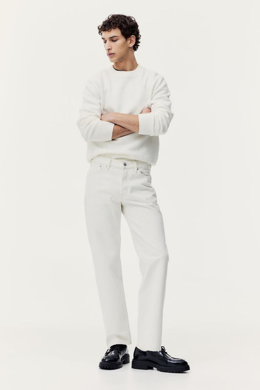 White stretched jeans mens