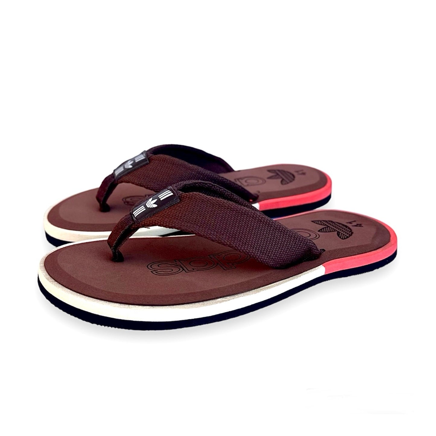 A-d-i-d-a-s slippers in brown